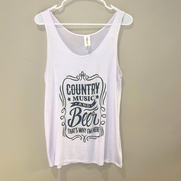 Country Music and Beer That’s Why I’m Here tank top - M - Picture 1 of 5